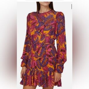 Farm Rio yellow fruit long sleeve dress